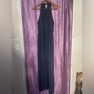NWT Light weight navy blue high neck maxi dress. Size 4
